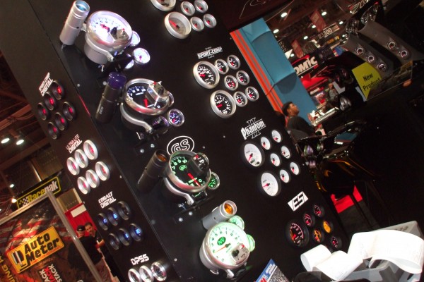auto meter gauge display at 2012 SEMA show