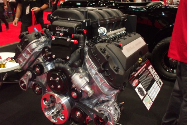 edelbrock crate motor display at 2012 SEMA show