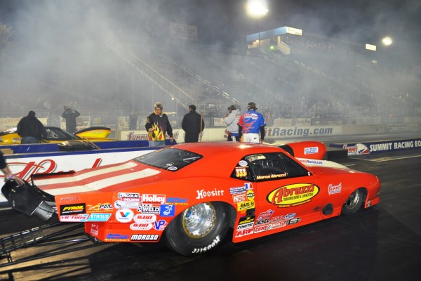 marco abruzzi sportsman camaro staging before a drag race
