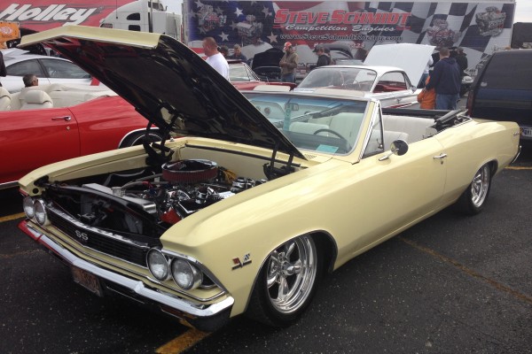 Yellow Chevy convertible