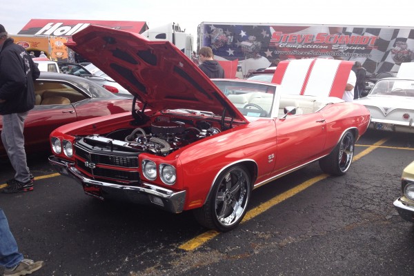 Red Chevy hot rod