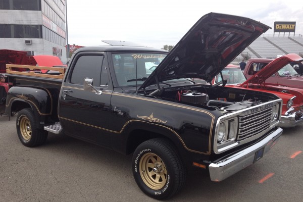 Black Dodge custom pickup truck