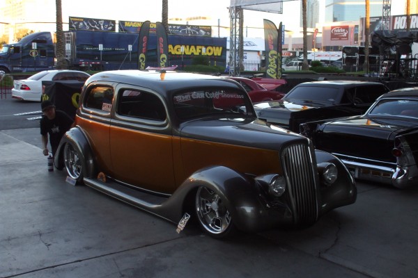 vintage prewar hot rod lowrider coupe at SEMA 2012