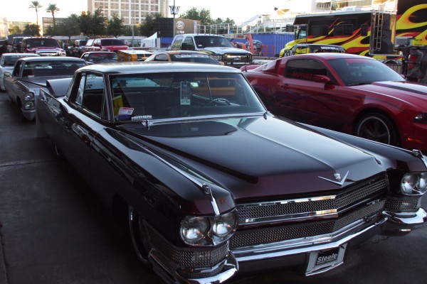 1960s era lowered custom cadillac coupe at SEMA 2012