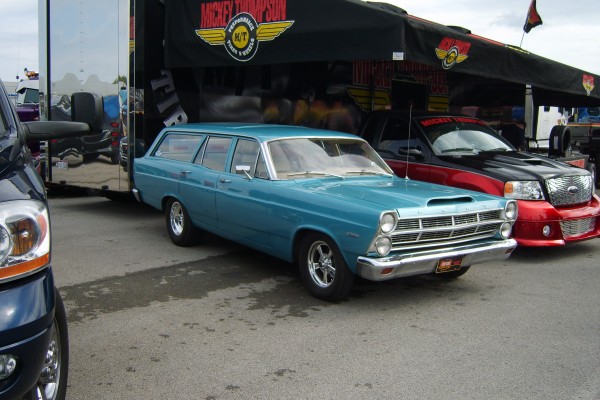 vintage ford station wagon at adrl drag race