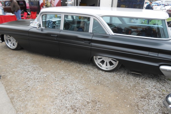 customized early 1960s chevy station wagon