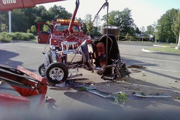 model t after bad accident car wreck