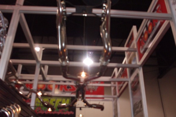 Kooks headers suspended in SEMA trade show display
