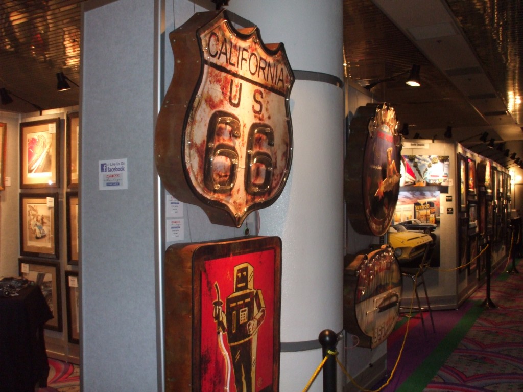 old tin signs displayed at SEMA 2012