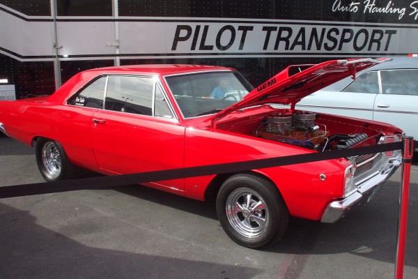 red dodge dart nostalgia drag car with cross ram 426 hemi