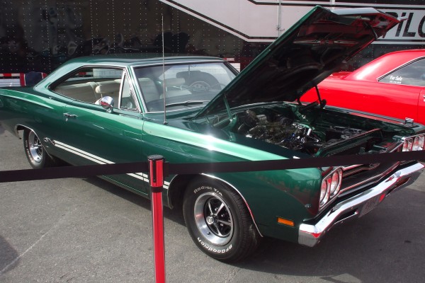 green 1969 Plymouth gtx on display at 2012 SEMA show