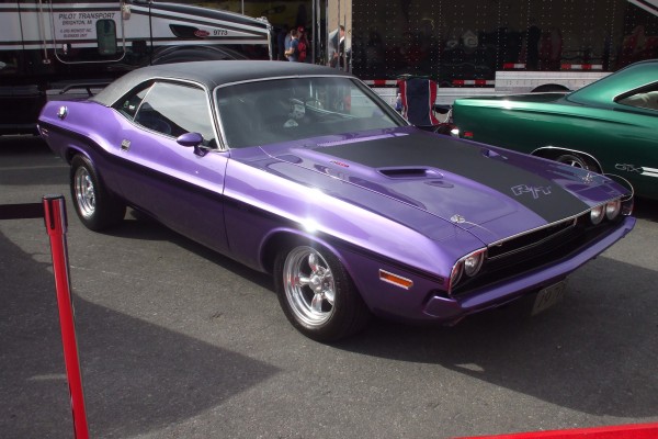 1970 plum crazy dodge challenger r/t on display at 2012 SEMA show