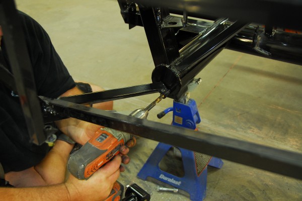 drilling a panhard bar mount bracket hole