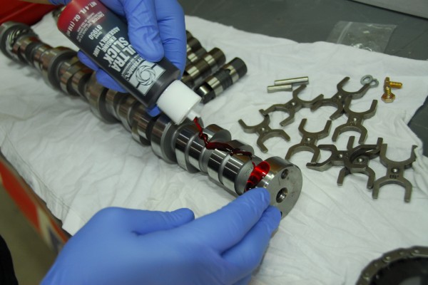 lubing an engine camshaft prior to install