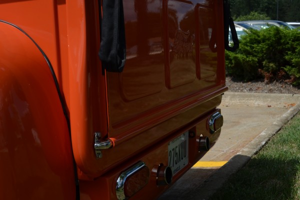 rear tailgate roll pan on a custom 1948 Ford F-1 Truck
