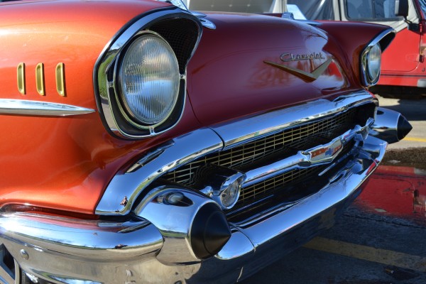 front bumper and grille of a 1957 Chevrolet Nomad