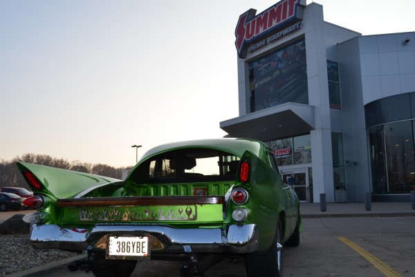 Studebaker golden hawk with custom truck bed at summit racing