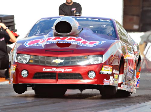 greg anderson launching during nhra pro stock race