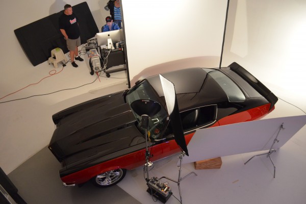 1972 chevy camaro ss photo shoot, aerial shot