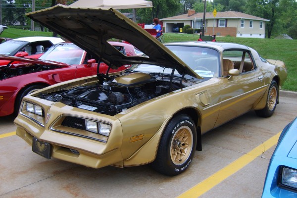 Gold pontiac firebird trans am T-Top coupe
