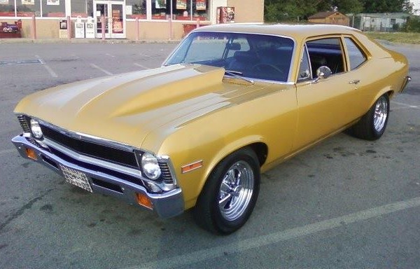 Gold 1972 chevy nova coupe