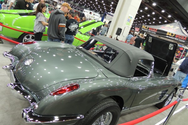 rear view of a custom c1 corvette