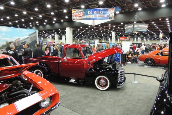 customized vintage cars at in indoor show