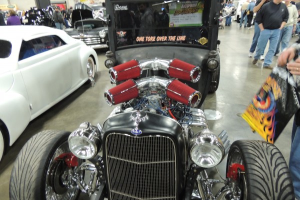 customized vintage hot rod with v8 engine