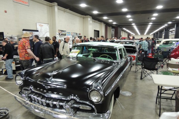vintage desoto 1950s coupe at a car show