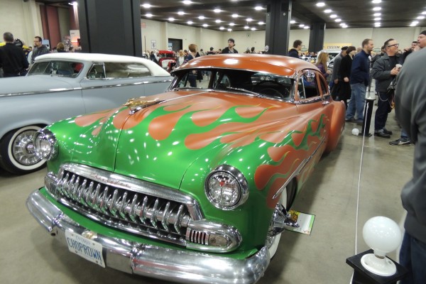 chopped postwar chevy coupe hot rod