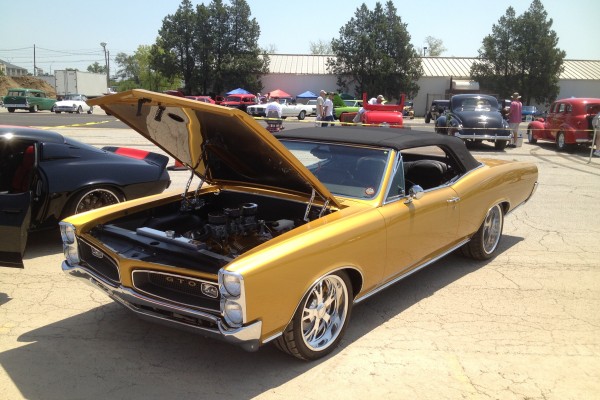 customized gold Pontiac gto show car