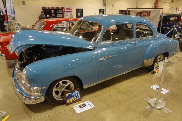 vintage postwar pontiac coupe at a car show