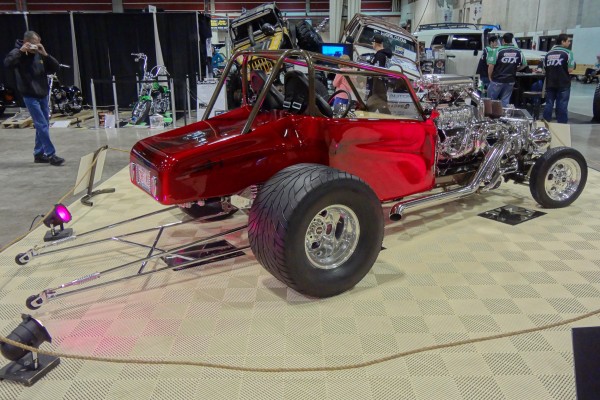 vintage hot rod drag race buggy at car show