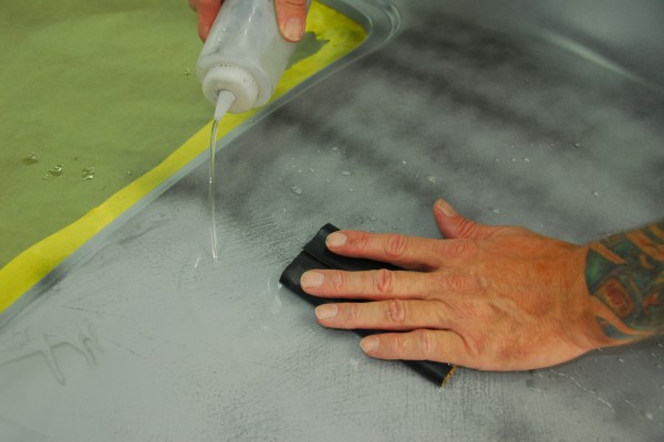 wet sanding a car's bodywork