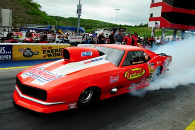 marco abruzzi doing a burn out in his sportsman camaro