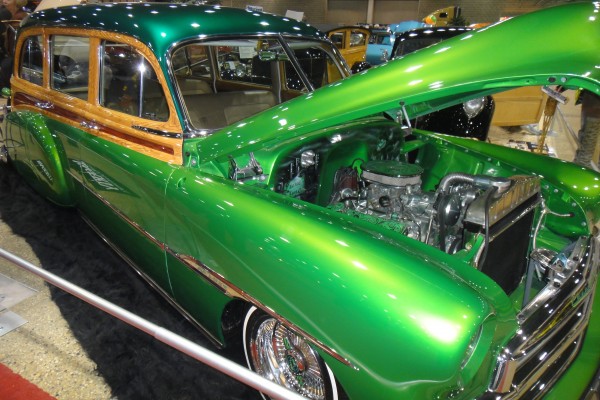 green postwar wagon hot rod
