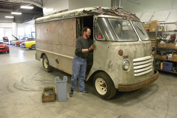 1949 chevy step van prior to restoration