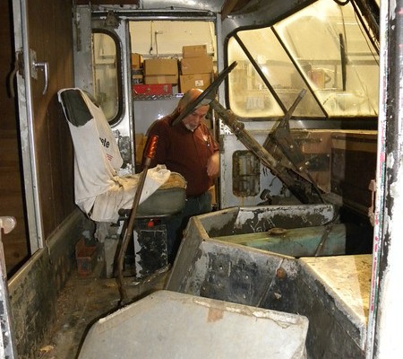 cab of a 1949 chevy delivery truck