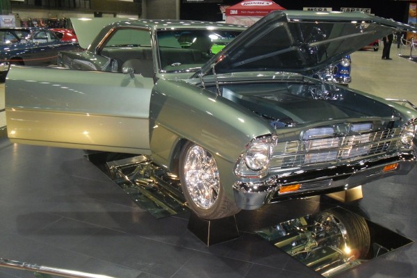 Green Chevy 2 Nova coupe