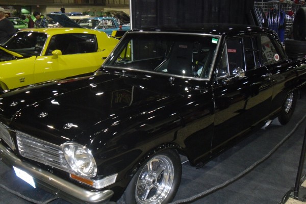 vintage Plymouth muscle car at show