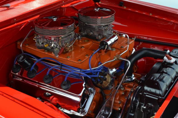 cross ram intake on 426 Mopar hemi engine
