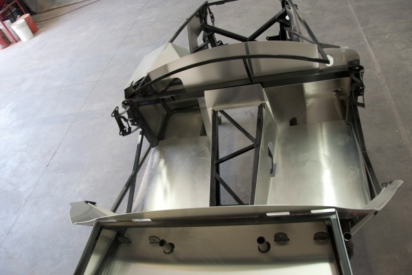 floor pans and bulkheads installed in kit car