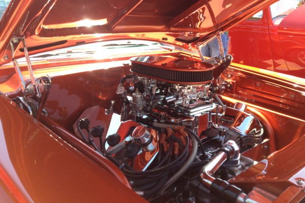 Hemi V8 engine in a vintage Mopar