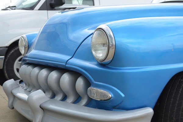 custom 1950s era street rod, front grille