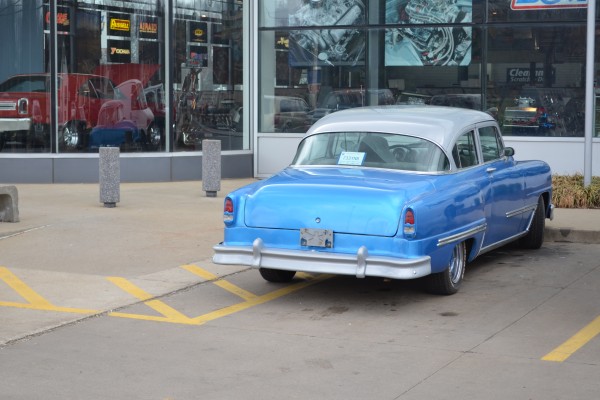 custom 1950s era street rod, side, rear