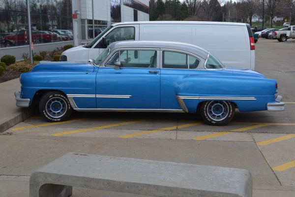 custom 1950s era street rod, side