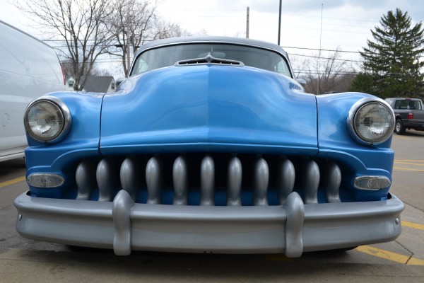custom 1950s era street rod, front grille