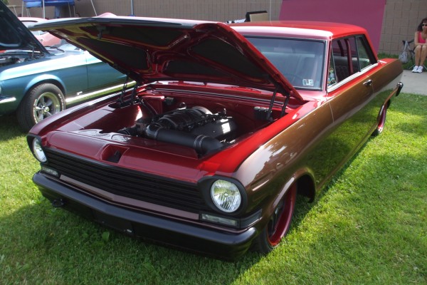 heavily customized chevy ii nova with an LS Swap