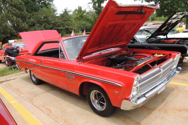red 1968 Plymouth Fury coupe