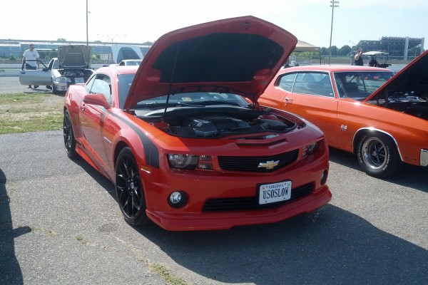 fifth gen chevy camaro late model at car show